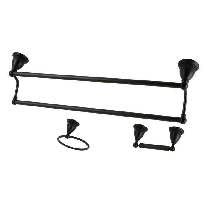 Heritage BAK175348MB 3-Piece 24-Inch Dual Towel Bar Bathroom Accessory Set, Matte Black
