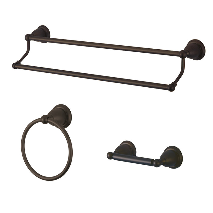 Kingston Heirloom BAK175348ORB - Heritage 3-Piece 24-Inch Dual Towel Bar Bathroom Accessory Set, Oil Rubbed Bronze