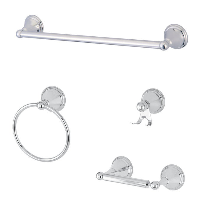 Kingston Governor BAK2971478C 4-Piece 24-Inch Towel Bar Bathroom Accessory Set, Polished Chrome
