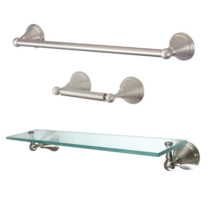 Governor BAK297289SN 3-Piece 18-Inch Towel Bar Bathroom Accessory Set, Brushed Nickel