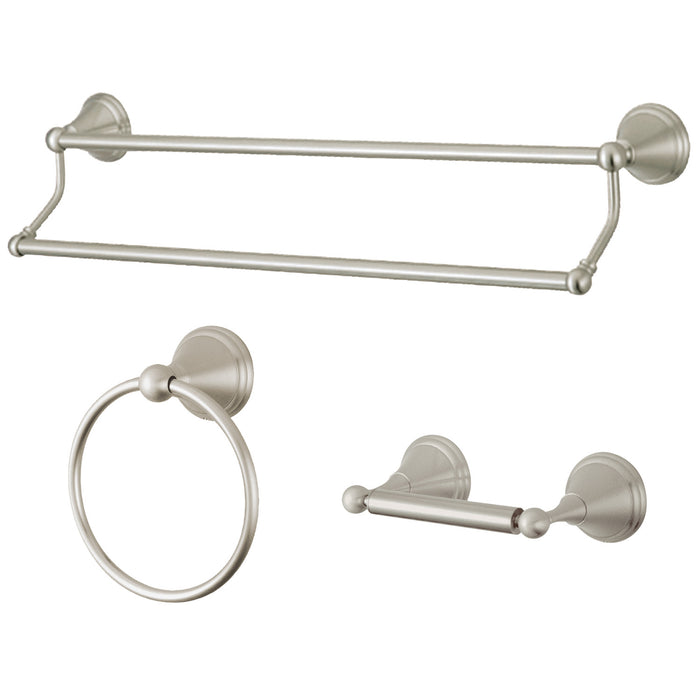 Governor BAK297348SN 3-Piece 24-Inch Dual Towel Bar Bathroom Accessory Set, Brushed Nickel