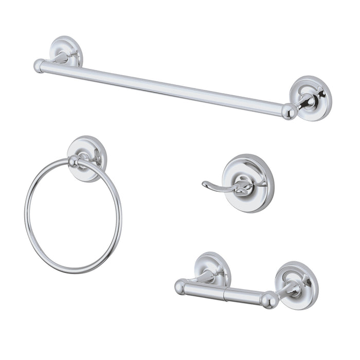 Kingston Heirloom BAK312478C - Victorian 4-Piece 18-Inch Towel Bar Bathroom Accessory Set, Polished Chrome