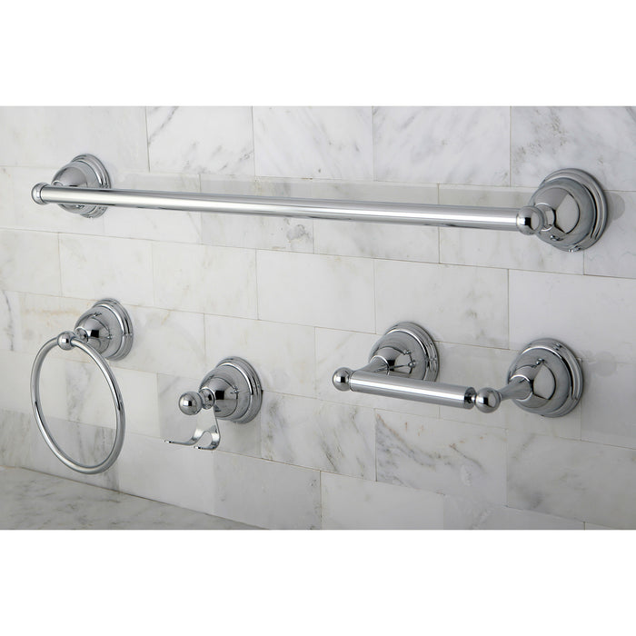 Kingston Heirloom BAK3961478C - Restoration 4-Piece 24-Inch Towel Bar Bathroom Accessory Set, Polished Chrome