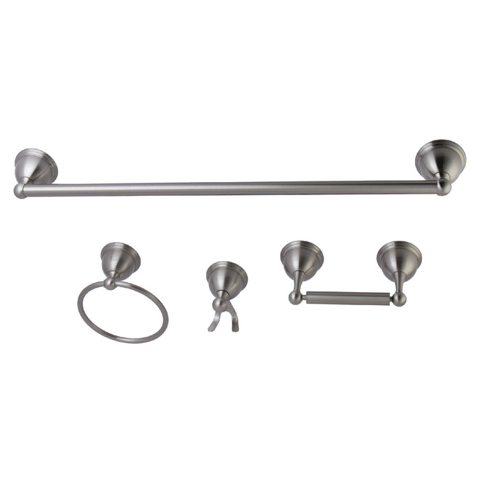 Kingston Heirloom BAK3961478SN - Restoration 4-Piece 24-Inch Towel Bar Bathroom Accessory Set, Brushed Nickel