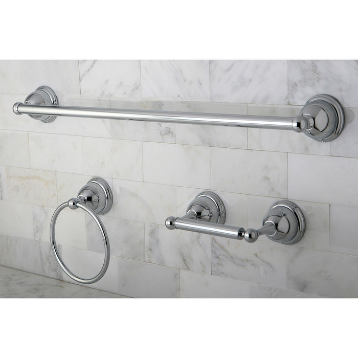 Kingston Heirloom BAK396148C - Restoration 3-Piece 24-Inch Towel Bar Bathroom Accessory Set, Polished Chrome