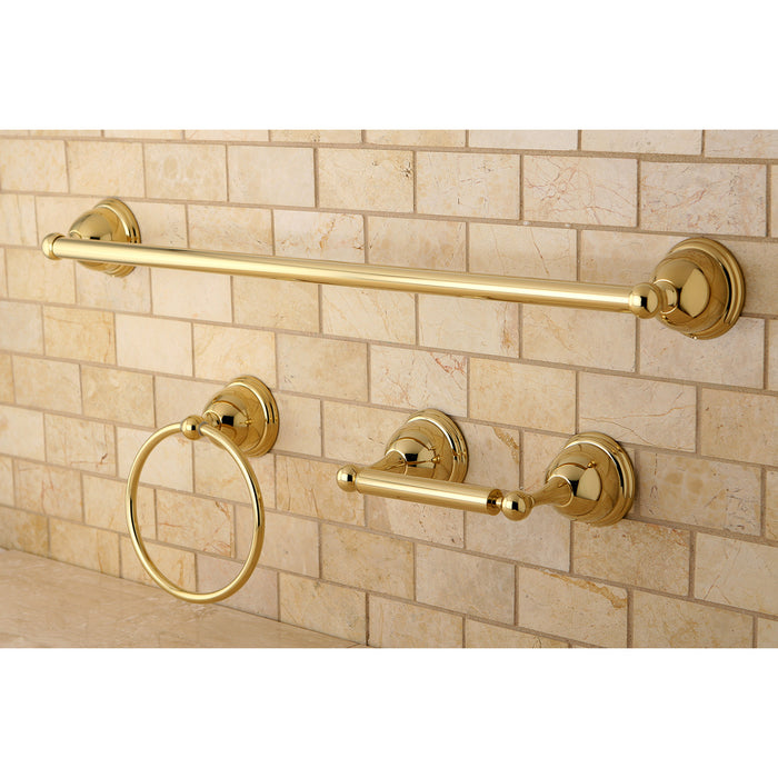 Restoration BAK396148PB 3-Piece 24-Inch Towel Bar Bathroom Accessory Set, Polished Brass