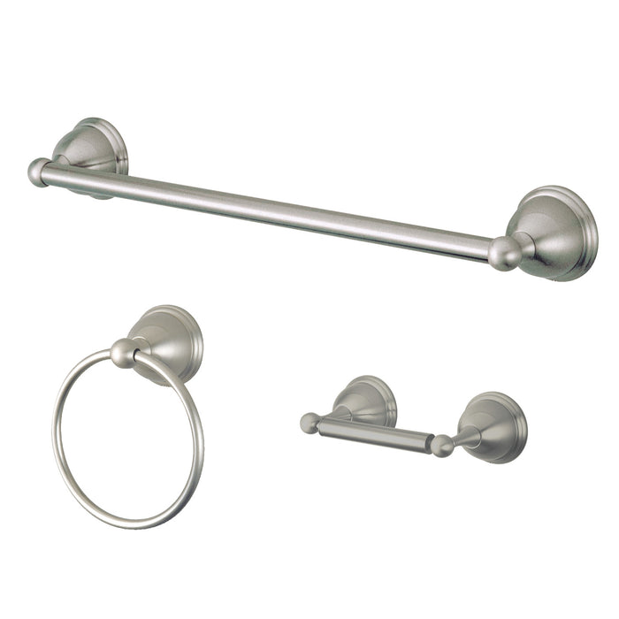 Kingston Heirloom BAK396248SN - Restoration 3-Piece 18-Inch Towel Bar Bathroom Accessory Set, Brushed Nickel