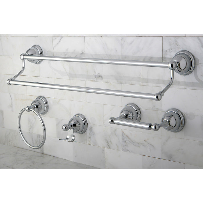 Kingston Heirloom BAK3963478C - Restoration 4-Piece 24-Inch Dual Towel Bar Bathroom Accessory Set, Polished Chrome