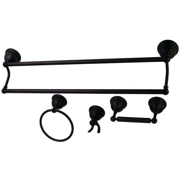 Kingston Heirloom BAK3963478ORB - Restoration 4-Piece 24-Inch Dual Towel Bar Bathroom Accessory Set, Oil Rubbed Bronze