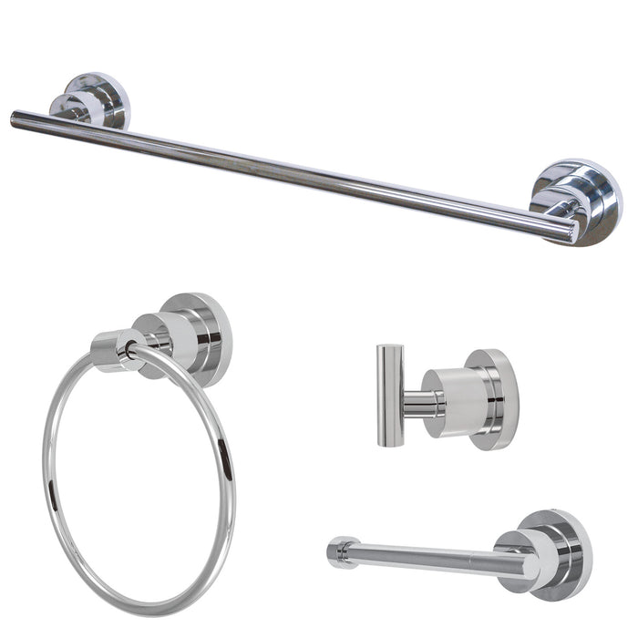 Kingston Sona BAK8211478C - Concord 4-Piece 24-Inch Towel Bar Bathroom Accessory Set, Polished Chrome