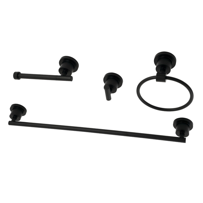Kingston Sona BAK8211478MB - Concord 4-Piece 24-Inch Towel Bar Bathroom Accessory Set, Matte Black
