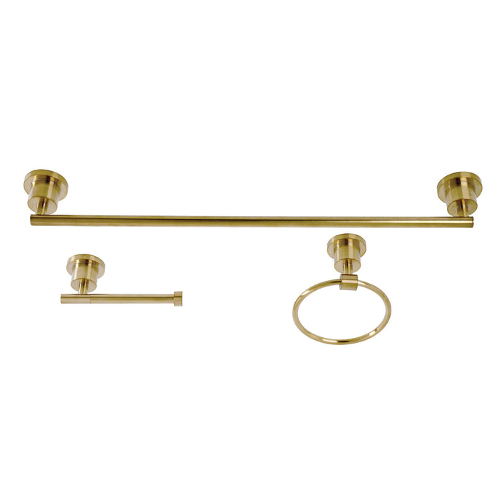Kingston Sona BAK821148BB - Concord 3-Piece 24-Inch Towel Bar Bathroom Accessory Set, Brushed Brass