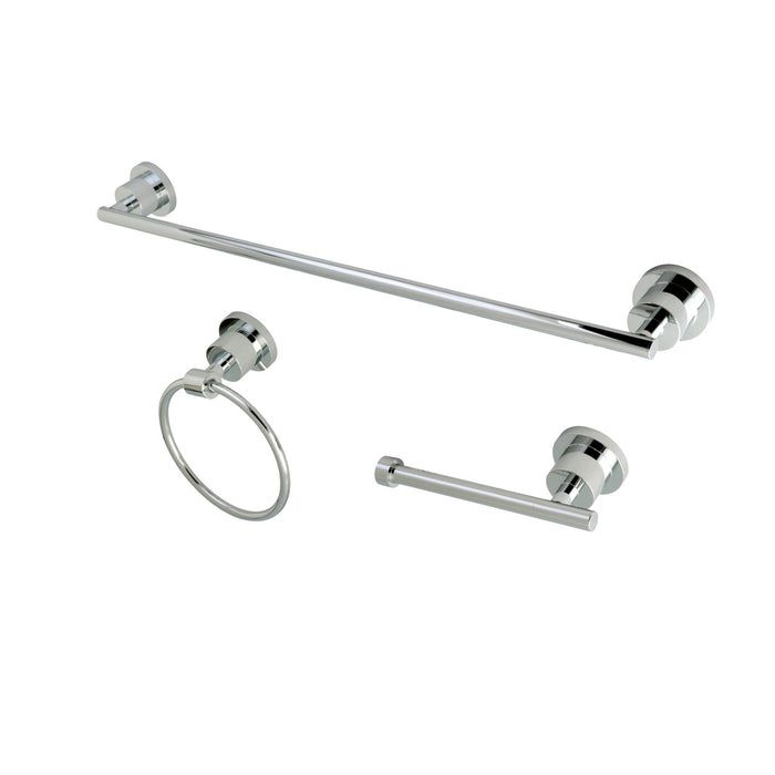 Kingston Sona BAK821148C - Concord 3-Piece 24-Inch Towel Bar Bathroom Accessory Set, Polished Chrome