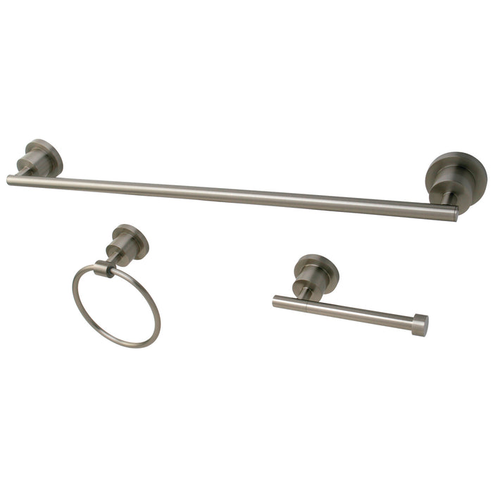 Concord BAK821148SN 3-Piece 24-Inch Towel Bar Bathroom Accessory Set, Brushed Nickel