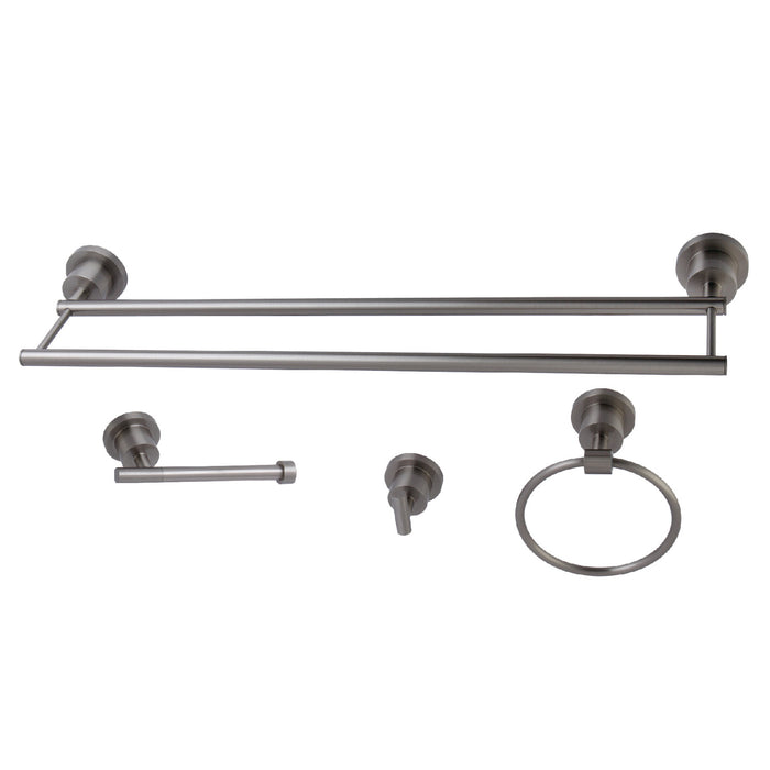 Kingston Sona BAK8213478SN - Concord 4-Piece 24-Inch Dual Towel Bar Bathroom Accessory Set, Brushed Nickel