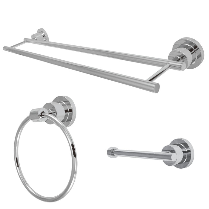 Concord BAK821348C 3-Piece 24-Inch Dual Towel Bar Bathroom Accessory Set, Polished Chrome