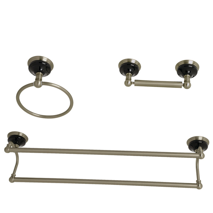 Water Onyx BAK911348BN 3-Piece 24-Inch Dual Towel Bar Bathroom Accessory Set, Brushed Nickel