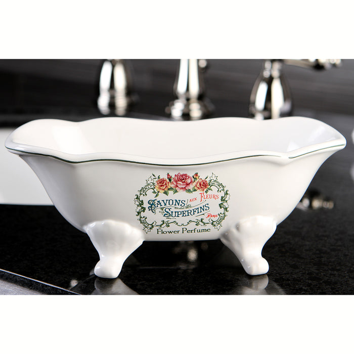 Kingston Heirloom BATUBFLW - Savons Superfins 7-9/16-Inch Mini Tub, White