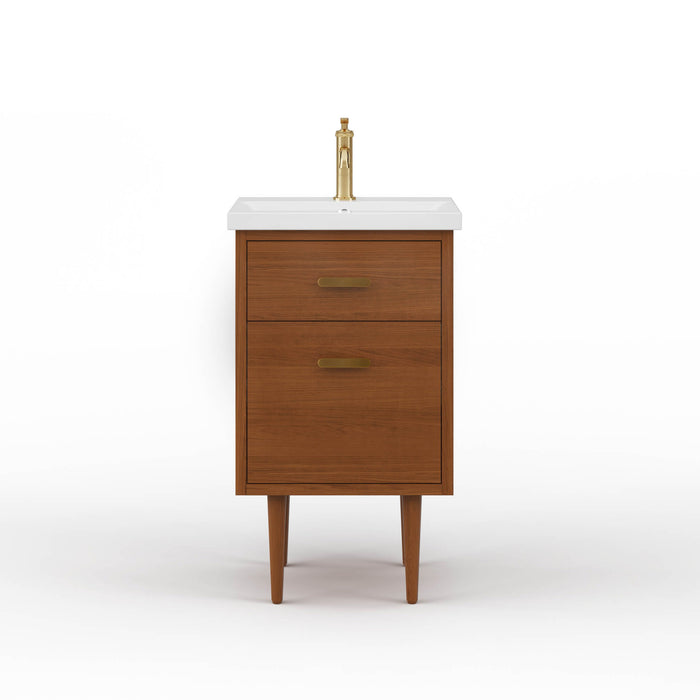 Kingston Brandy BD20CR06HW - 20.5 in. x 15.7 in. Bathroom Vanity White Ceramic Top, Honey Walnut