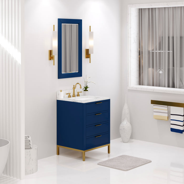 Kingston Bristol BR24CW06MB - 24 in. x 21.5 in. Bathroom Vanity Marble Top and White Basin, Monarch Blue