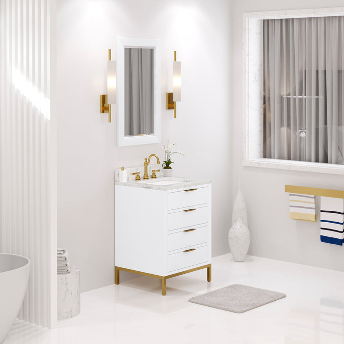 Kingston Bristol BR24CW06PW - 24 in. x 21.5 in. Bathroom Vanity Marble Top and White Basin, Pure White