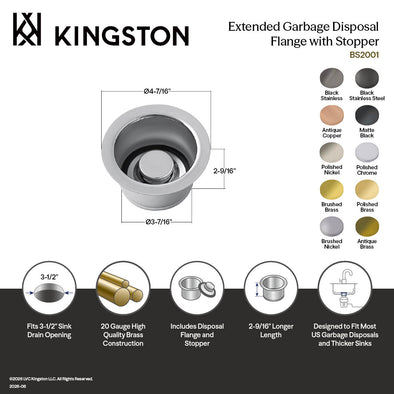 Kingston Made To Match BS2003 Extended Disposal Flange, Antique