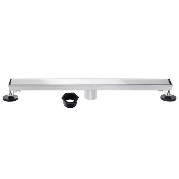 Kingston Watercourse BSF2821 28-Inch Stainless Steel Linear Shower Drain with Reversible Tile Insert and Flat Grate, Polished Chrome