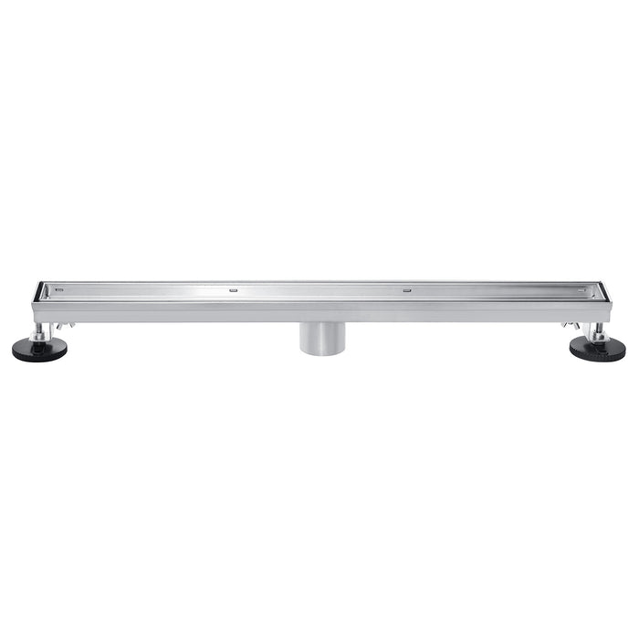 Kingston Watercourse BSF2828 28-Inch Stainless Steel Linear Shower Drain with Reversible Tile Insert and Flat Grate, Brushed Nickel