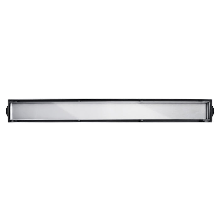 Kingston Watercourse BSF3221 32-Inch Stainless Steel Linear Shower Drain with Reversible Tile Insert and Flat Grate, Polished Chrome