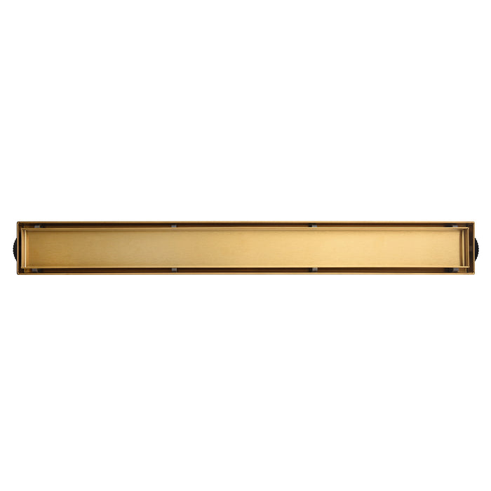 Kingston Watercourse BSF6027 60-Inch Stainless Steel Linear Shower Drain with Reversible Tile Insert and Flat Grate, Brushed Brass