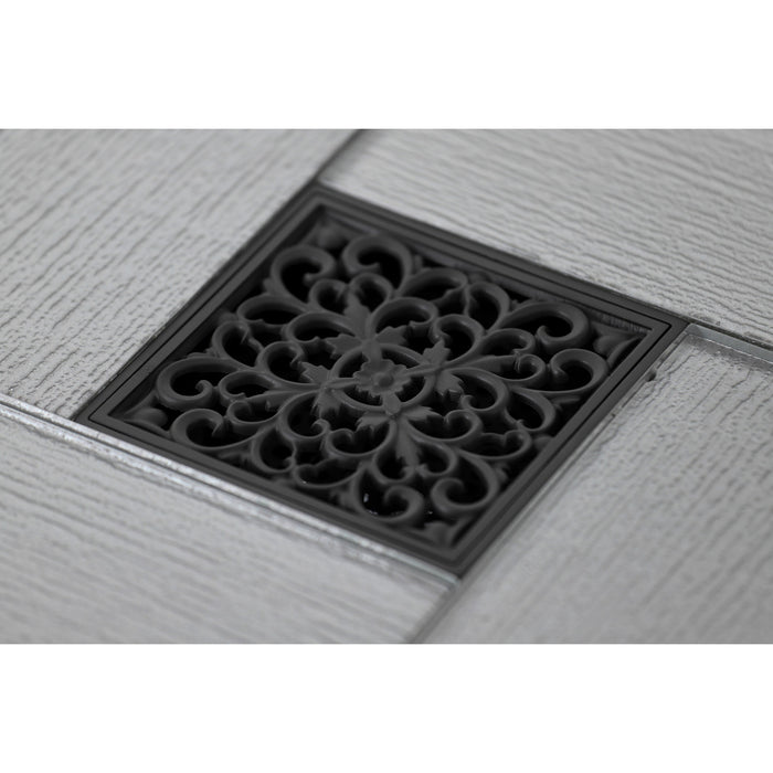 Watercourse BSF9771ORB 4-Inch Square Grid Shower Drain with Hair Catcher, Oil Rubbed Bronze