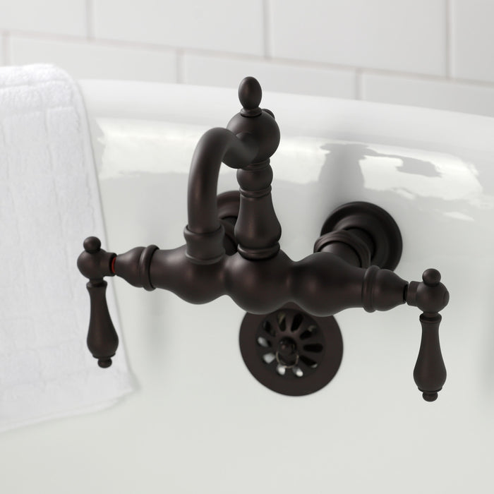Kingston Heirloom CA1001T5 - Heritage Two-Handle 2-Hole Tub Wall Mount Clawfoot Tub Faucet, Oil Rubbed Bronze