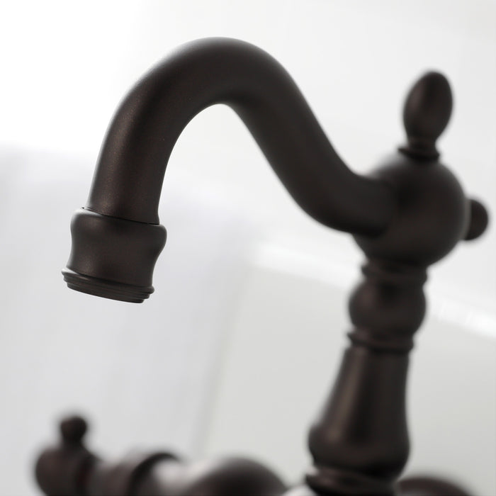 Kingston Heirloom CA1001T5 - Heritage Two-Handle 2-Hole Tub Wall Mount Clawfoot Tub Faucet, Oil Rubbed Bronze