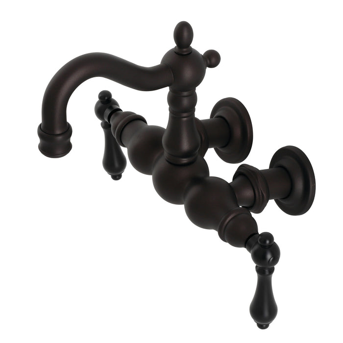 Kingston Heirloom CA1001T5 - Heritage Two-Handle 2-Hole Tub Wall Mount Clawfoot Tub Faucet, Oil Rubbed Bronze