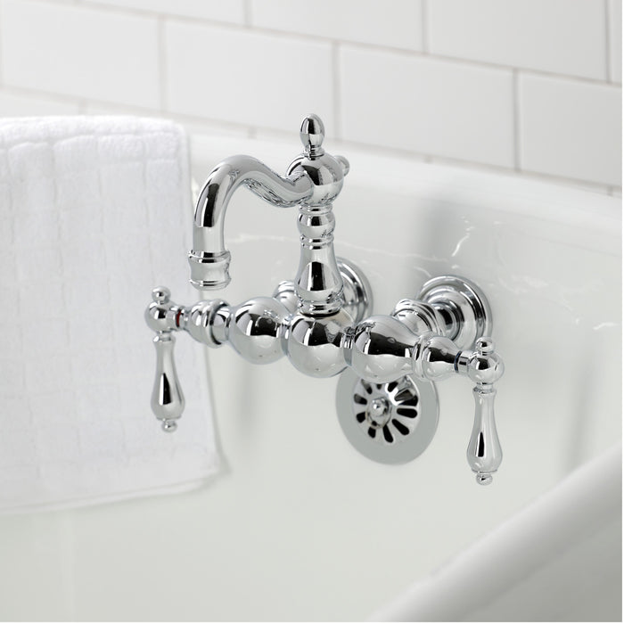 Kingston Heirloom CA1002T1 - Heritage Two-Handle 2-Hole Tub Wall Mount Clawfoot Tub Faucet, Polished Chrome