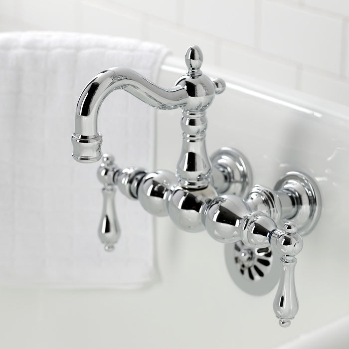 Kingston Heirloom CA1002T1 - Heritage Two-Handle 2-Hole Tub Wall Mount Clawfoot Tub Faucet, Polished Chrome