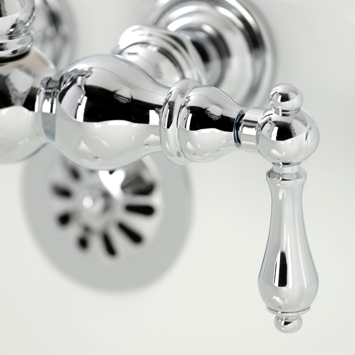 Kingston Heirloom CA1002T1 - Heritage Two-Handle 2-Hole Tub Wall Mount Clawfoot Tub Faucet, Polished Chrome
