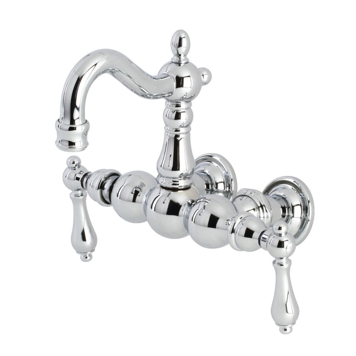 Kingston Heirloom CA1002T1 - Heritage Two-Handle 2-Hole Tub Wall Mount Clawfoot Tub Faucet, Polished Chrome