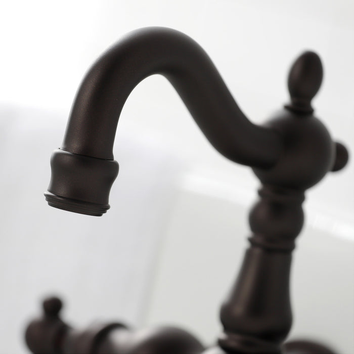 Kingston Heirloom CA1003T5 - Heritage Two-Handle 2-Hole Tub Wall Mount Clawfoot Tub Faucet, Oil Rubbed Bronze