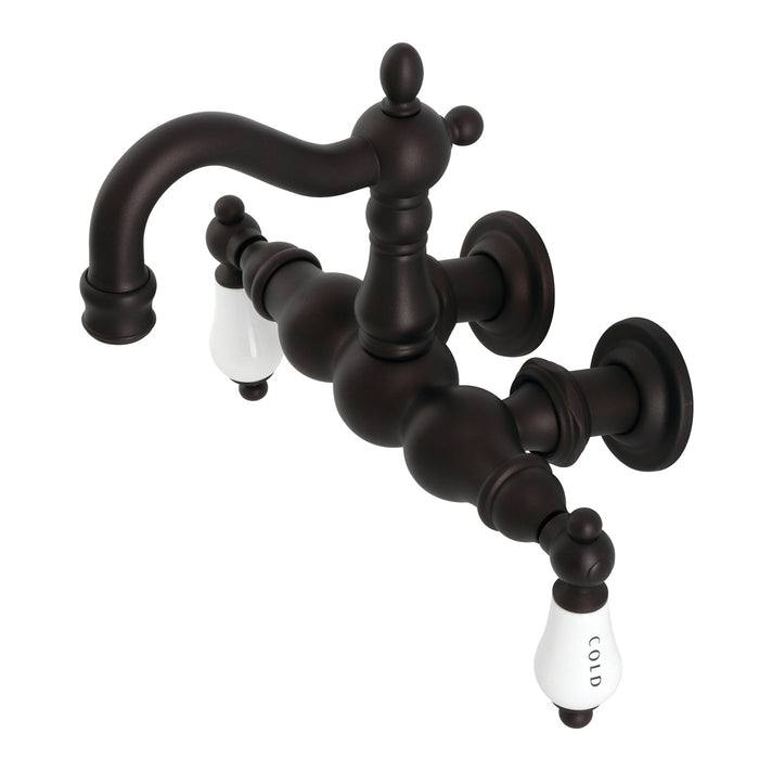 Kingston Heirloom CA1003T5 - Heritage Two-Handle 2-Hole Tub Wall Mount Clawfoot Tub Faucet, Oil Rubbed Bronze