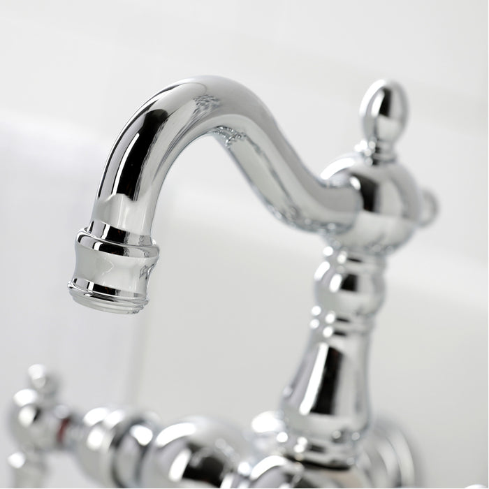 Kingston Heirloom CA1004T1 - Heritage Two-Handle 2-Hole Tub Wall Mount Clawfoot Tub Faucet, Polished Chrome