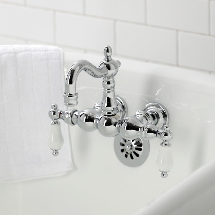 Kingston Heirloom CA1006T1 - Heritage Two-Handle 2-Hole Tub Wall Mount Clawfoot Tub Faucet, Polished Chrome