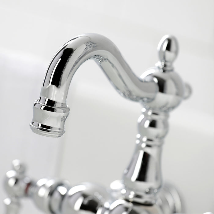 Kingston Heirloom CA1006T1 - Heritage Two-Handle 2-Hole Tub Wall Mount Clawfoot Tub Faucet, Polished Chrome