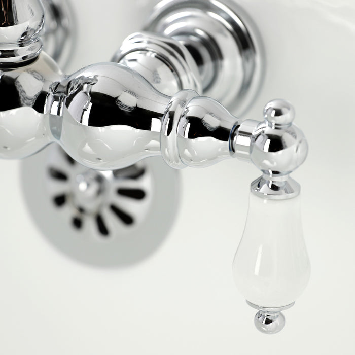 Kingston Heirloom CA1006T1 - Heritage Two-Handle 2-Hole Tub Wall Mount Clawfoot Tub Faucet, Polished Chrome