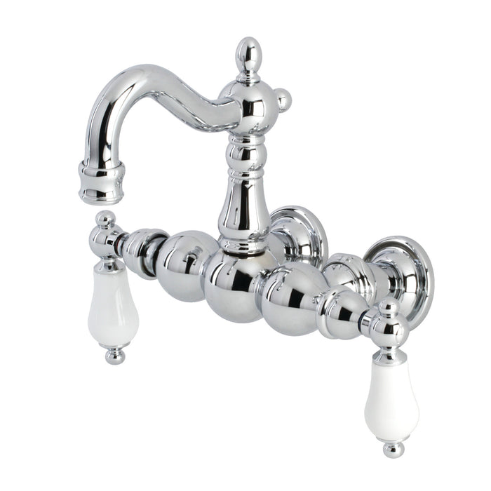 Kingston Heirloom CA1006T1 - Heritage Two-Handle 2-Hole Tub Wall Mount Clawfoot Tub Faucet, Polished Chrome