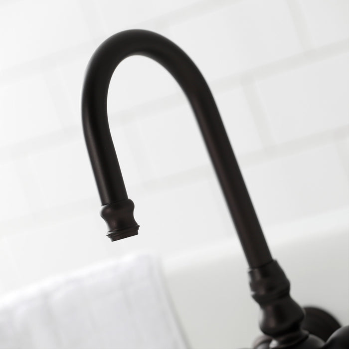 Kingston Heirloom CA1T5 - Vintage Two-Handle 2-Hole Tub Wall Mount Clawfoot Tub Faucet, Oil Rubbed Bronze