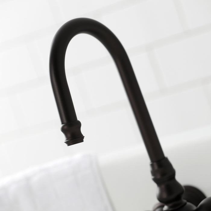 Kingston Heirloom CA3T5 - Vintage Two-Handle 2-Hole Tub Wall Mount Clawfoot Tub Faucet, Oil Rubbed Bronze