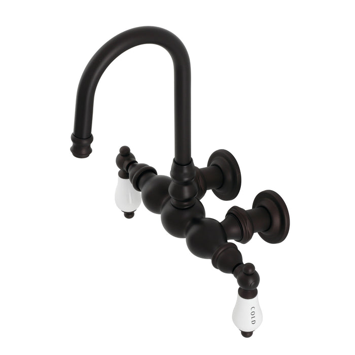 Kingston Heirloom CA3T5 - Vintage Two-Handle 2-Hole Tub Wall Mount Clawfoot Tub Faucet, Oil Rubbed Bronze