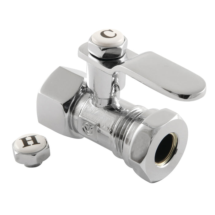 Kingston Sona CA4415CP - Whitaker 1/2-Inch FIP x 1/2-Inch or 7/16-Inch Slip Joint Quarter-Turn Straight Shut-Off Valve, Polished Chrome