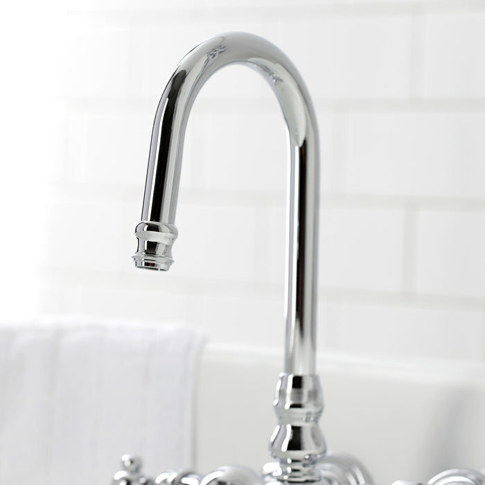 Kingston Heirloom CA4T1 - Vintage Two-Handle 2-Hole Tub Wall Mount Clawfoot Tub Faucet, Polished Chrome
